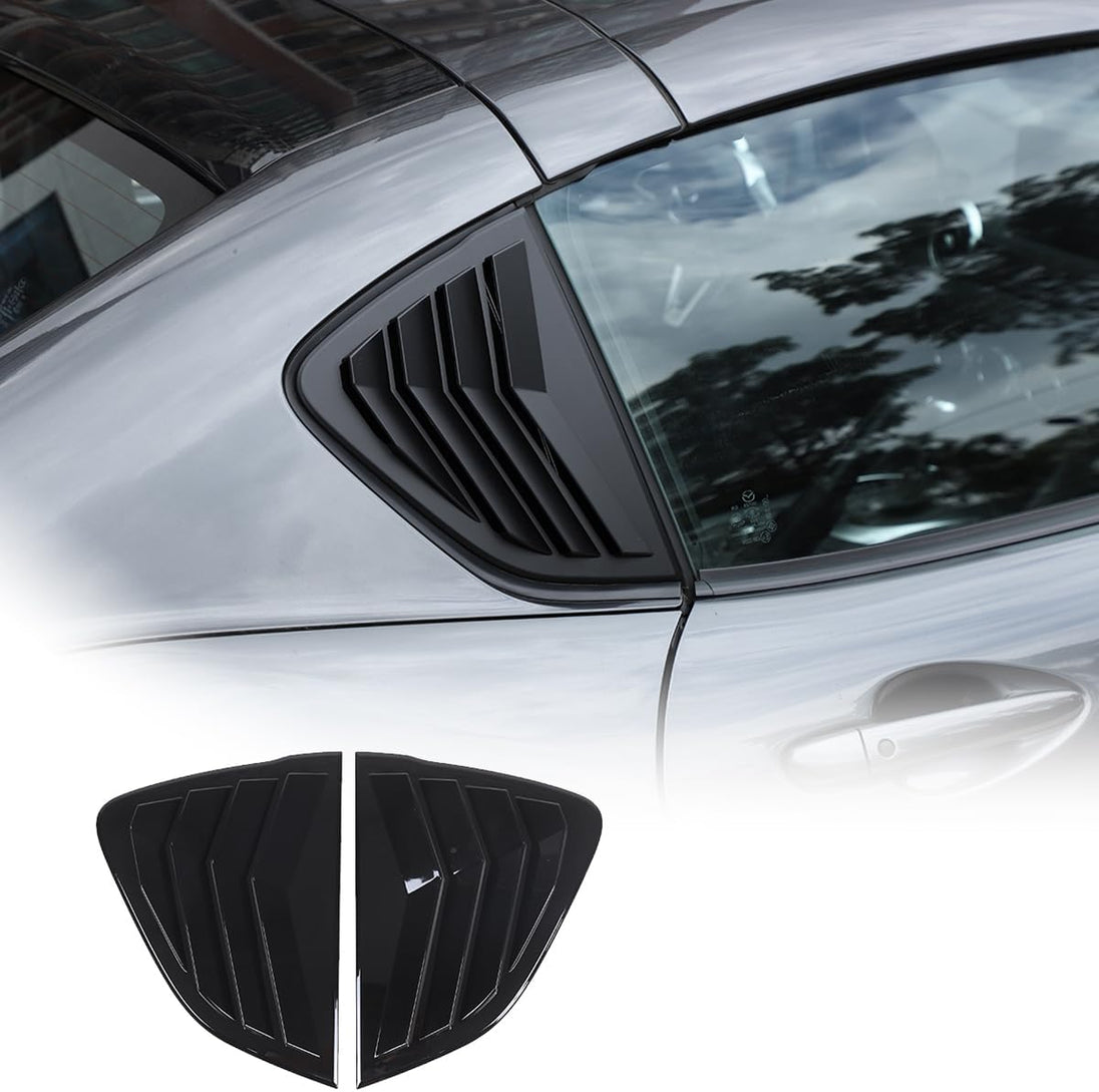 Car Rear Side Window Louvers for Mazda MX-5 ND 2015-2023 Triangular Window Glass Blinds Exterior Accessories (Only Fit Hardtop Version) (Gloss Black)