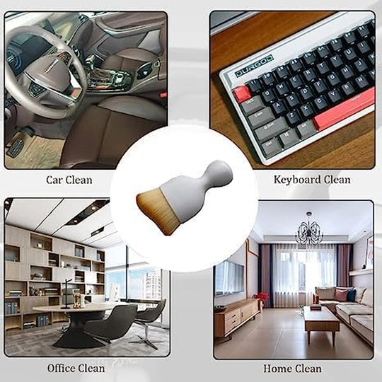 Car Interior Cleaning Soft Brushes， Car Interior Beauty Brush，Car Interior Dusting Brush，Suitable for Cleaning Car Interior or Exterior，Air Conditioning Vents， Leather，Computers (White)