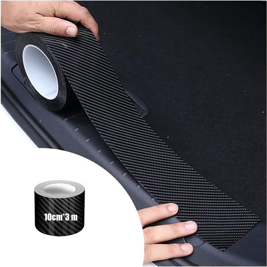 1Pc Car Door Sill Protector Bumper Protector Carbon Fiber Car Wrap Film 5D Automotive Wrap Film Self-Adhesive Anti-Collision Film,Car Door Edge Entry Guards,5D Carbon Fiber Protector Tape,10Cmx3M