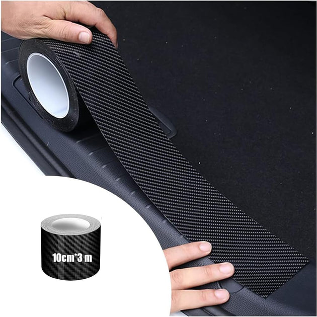 1Pc Car Door Sill Protector Bumper Protector Carbon Fiber Car Wrap Film 5D Automotive Wrap Film Self-Adhesive Anti-Collision Film,Car Door Edge Entry Guards,5D Carbon Fiber Protector Tape,10Cmx3M