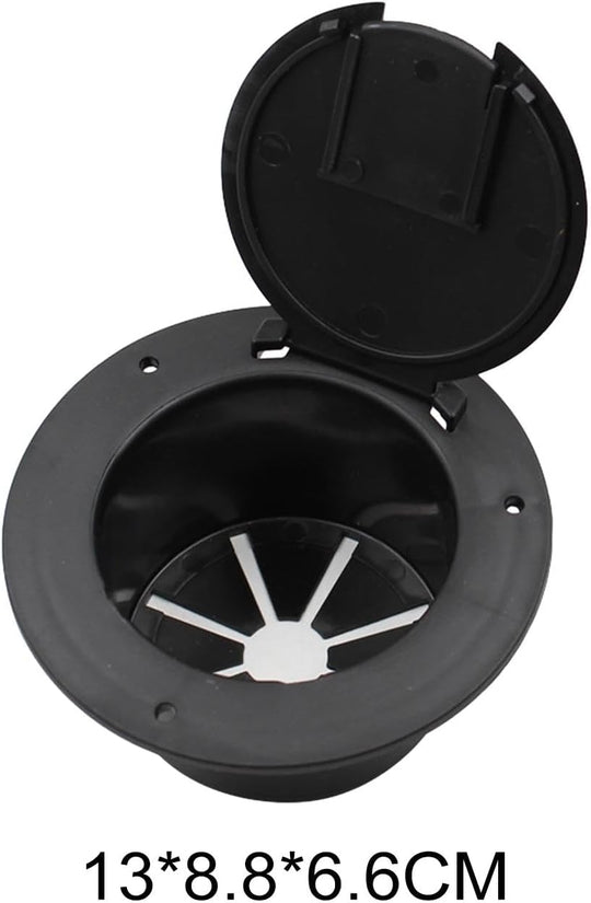 Magideal RV Electrical Cable Hatch Electric Cord Cover 5Inch round Black Easy Installation Power Cable Cord Hatch Cover Accessory for Boat Truck