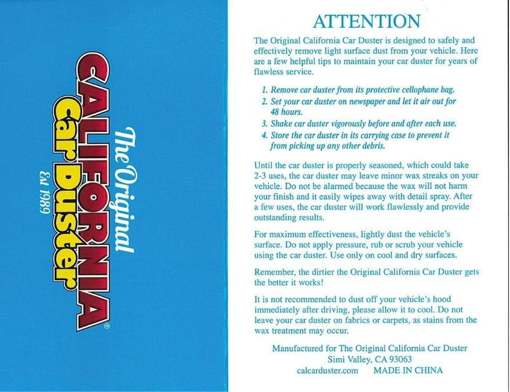 California Car Duster the Original Detailing Kit with Plastic Handle, Model Number: 62445, Red