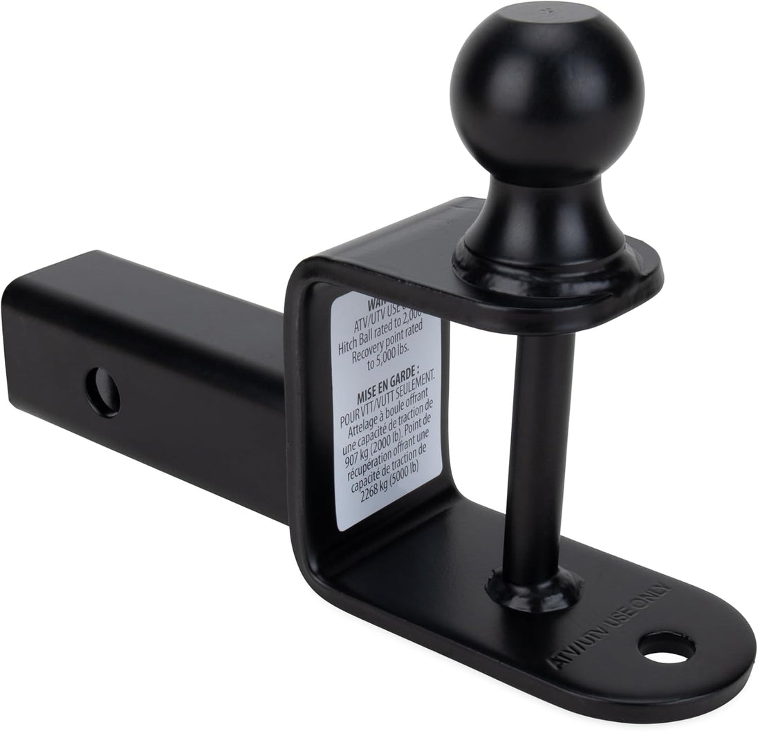 Black Boar UTV ATV Multi-Hitch - Features 2” Hitch Ball, 2” Shank - 6” (L) Shank - Hitch Ball Has 2” Rise & Rated for 2,000Lbs - Use W/Utility Trailers, Tow Straps & Other ATV Accessories (66025)