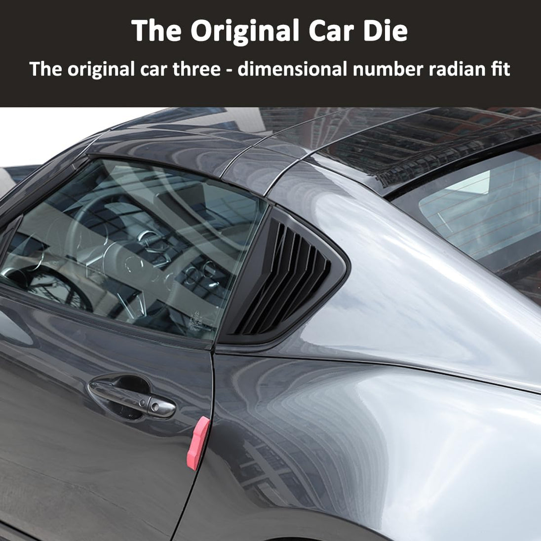 Car Rear Side Window Louvers for Mazda MX-5 ND 2015-2023 Triangular Window Glass Blinds Exterior Accessories (Only Fit Hardtop Version) (Gloss Black)