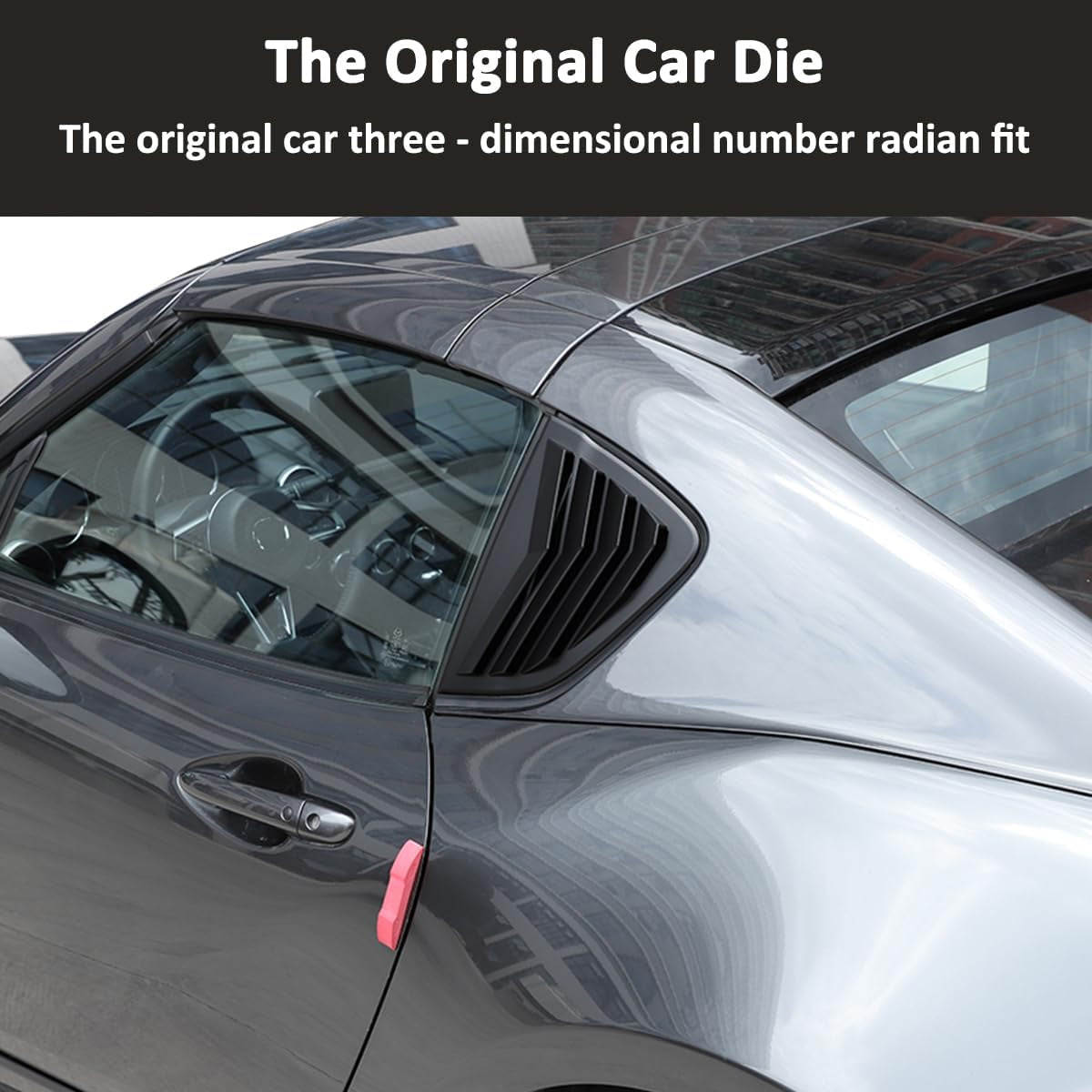 Car Rear Side Window Louvers for Mazda MX-5 ND 2015-2023 Triangular Window Glass Blinds Exterior Accessories (Only Fit Hardtop Version) (Gloss Black)