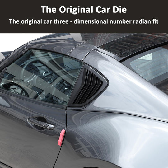 Car Rear Side Window Louvers for Mazda MX-5 ND 2015-2023 Triangular Window Glass Blinds Exterior Accessories (Only Fit Hardtop Version) (Gloss Black)