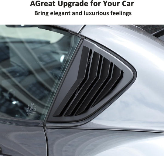 Car Rear Side Window Louvers for Mazda MX-5 ND 2015-2023 Triangular Window Glass Blinds Exterior Accessories (Only Fit Hardtop Version) (Gloss Black)