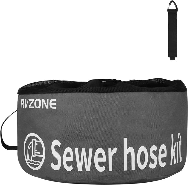 RV Hose Bag, Waterproof RV Hose Bag Organizer, Camper Accessories RV Equipment Storage Utility Bag for Sewer Hoses, Fresh/Black Water Hoses and Electrical Cords