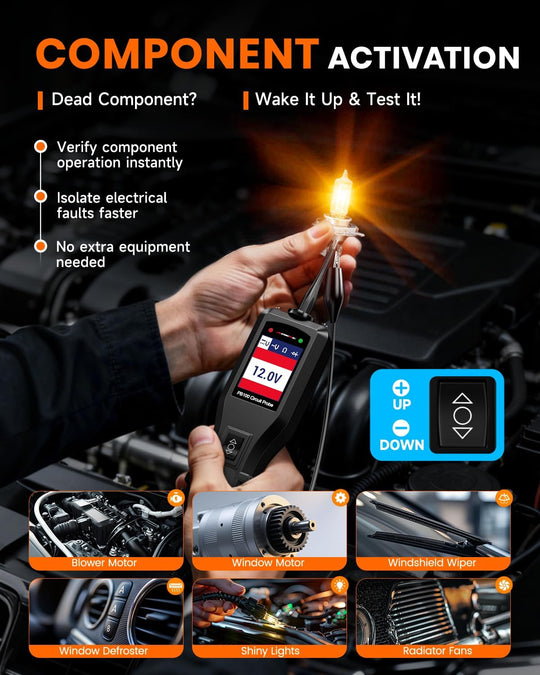 ANCEL PB100 Automotive Power Circuit Probe Tester, 12V 24V Electrical Short/Open Breaker Finder, AC DC Diode Resistance Relay Tester, Continuity Test Digital Multimeter/Ohmmeters, 40FT Cable