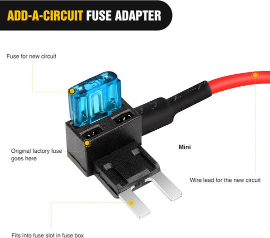 Nilight Fuse Holder Add-A-Circuit Fuse TAP Adapter Mini ATM APM Blade Fuse Holder-10 Pack
