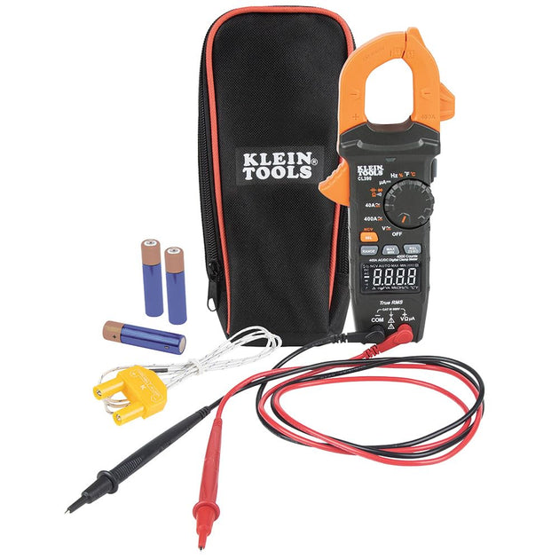 Klein Tools AC/DC Digital Clamp Meter, Auto-Ranging 400 Amp Current Clamp Meter