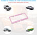 Bling Car License Plate Frame, Handcrafted Crystal Stainless Steel, Sparkly, Durable, Universal Fit, Car Accessories for Girls, Women (Pink)