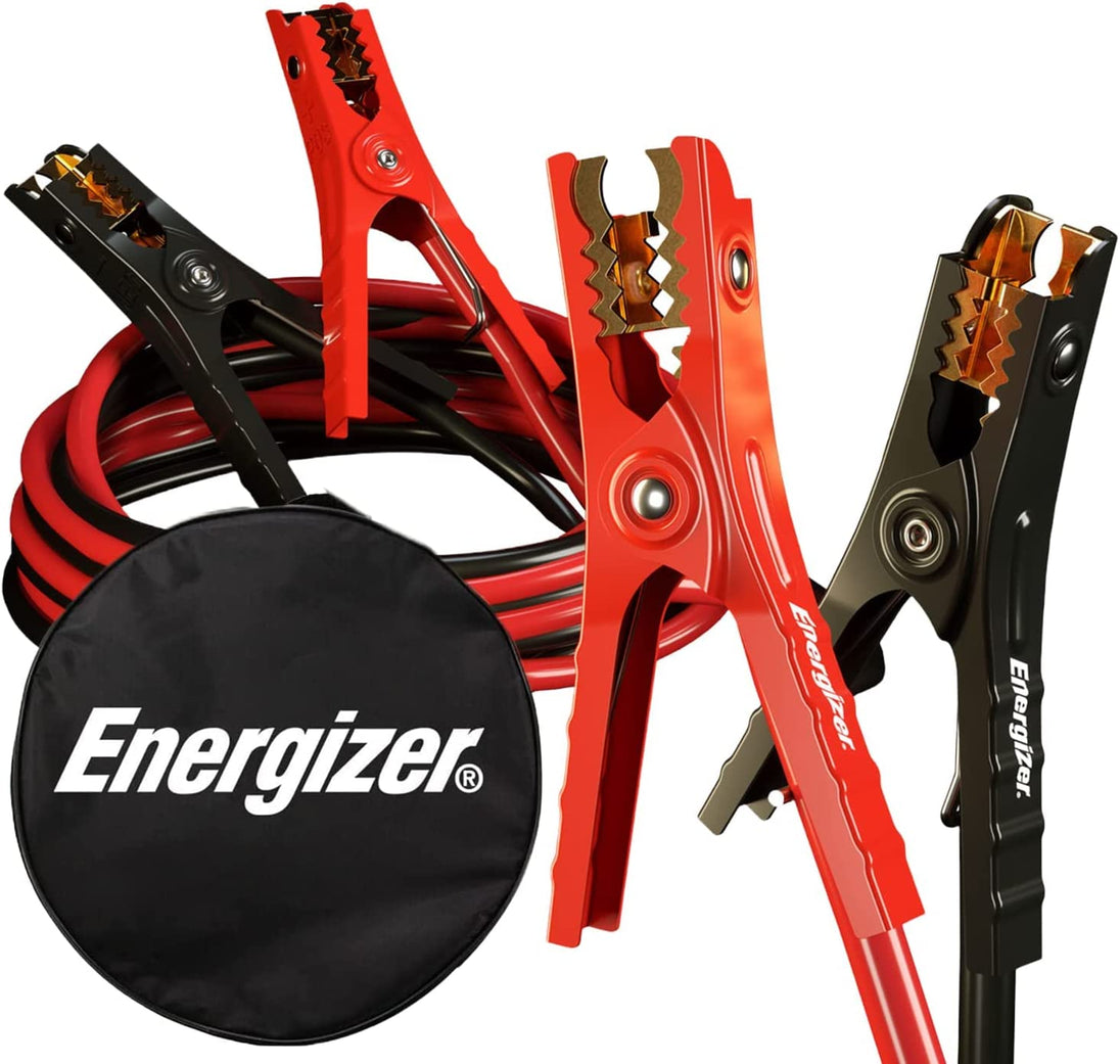 Energizer 6 Gauge Jumper Battery Cables 16 Ft Booster Jump Start - Heavy Duty Booster Cables, UL Listed