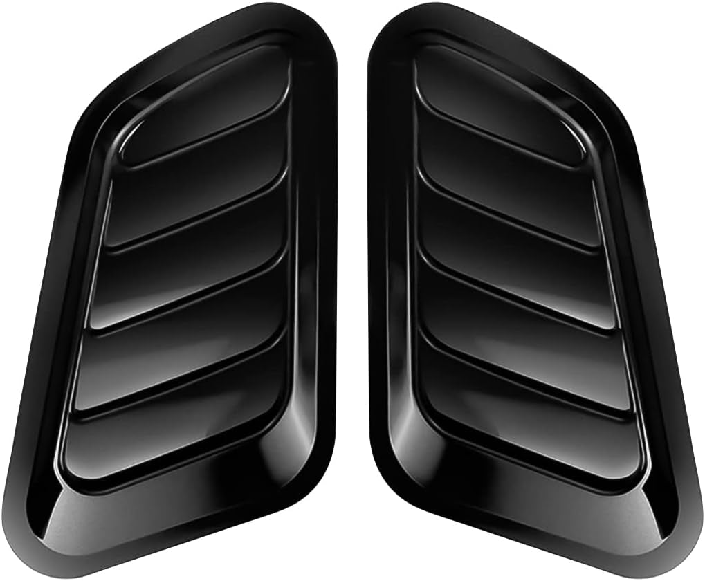 Blilo Car Hood Vents, 2PCS Universal Air Vents for Scoop, Bonnet Vent Intake Trim Cover (Black)