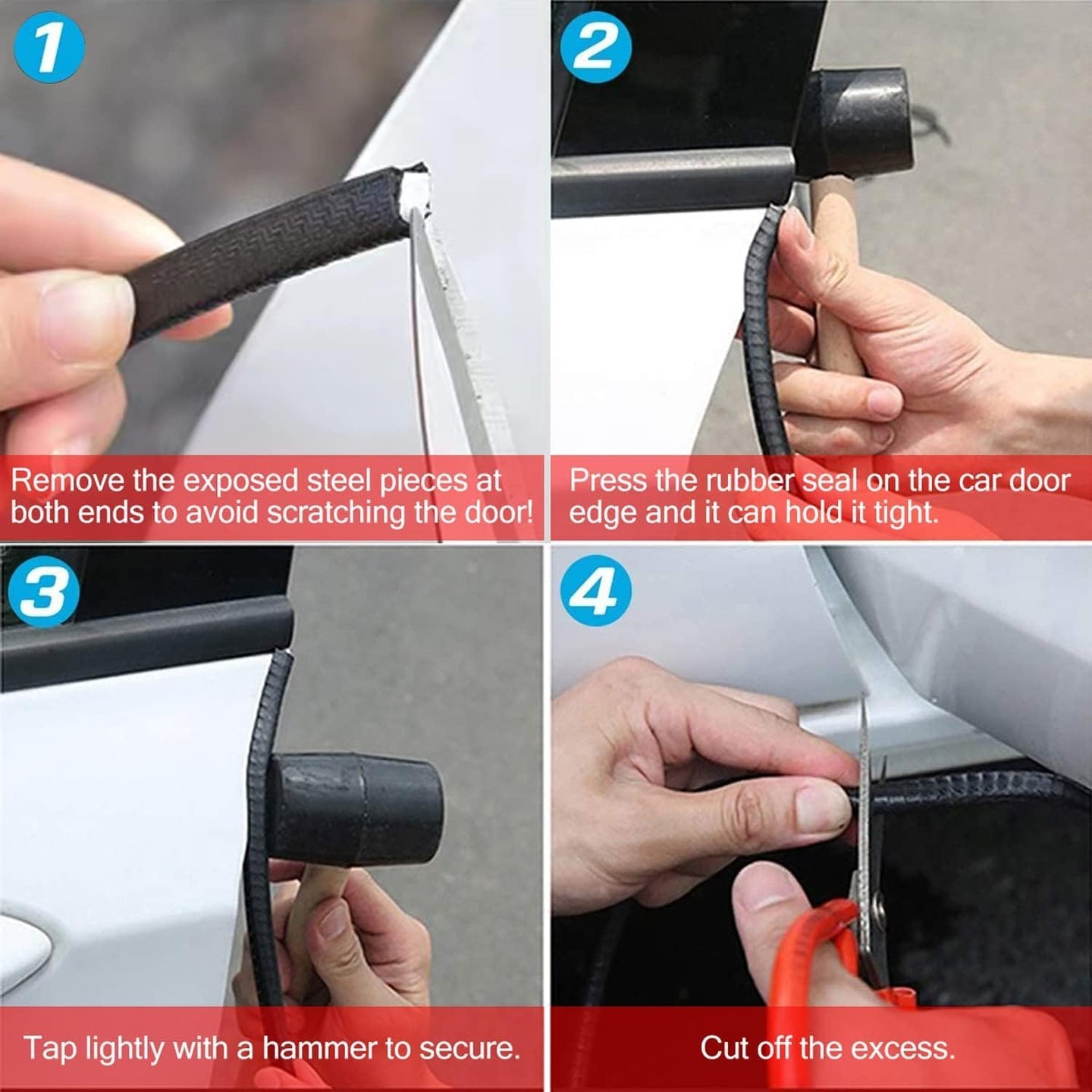 66Ft (20.2M) Long Car Door Edge Guards, U Shape Edge Trim Seal Protector, Anti-Collision Clips Fit for Most Cars | Black |