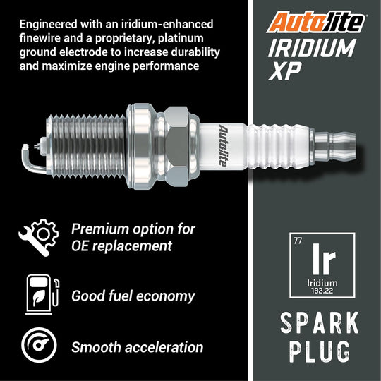 Autolite Iridium XP Automotive Replacement Spark Plugs, XP5702 (4 Pack)