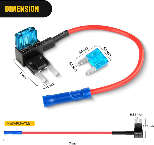 Nilight Fuse Holder Add-A-Circuit Fuse TAP Adapter Mini ATM APM Blade Fuse Holder-10 Pack