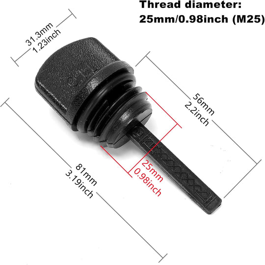 2Pcs 19Mm 25Mm Generator Oil Dipstick and Oil Filler Cap, Compatible with Honda GX160/GX340/GX390 Engine168F/188F Lawnmower (M25-2Pcs)