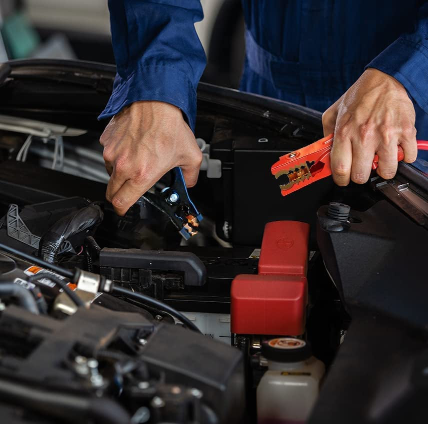 Energizer 6 Gauge Jumper Battery Cables 16 Ft Booster Jump Start - Heavy Duty Booster Cables, UL Listed