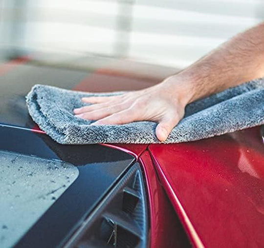 THE RAG COMPANY Eagle EDGELESS Professional Korean 70/30 Super Plush Microfiber Detailing Towels 16 X 16 Inch (Pack of 3) Dark Grey 600Gsm