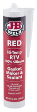 JB Weld Hi Temperature RTV Silicone Gasket Maker and Sealant, Red, 292 G