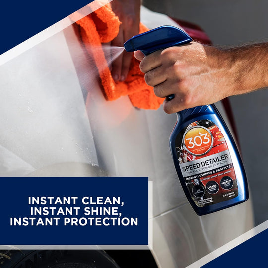 303 Products Speed Detailer - for All Exterior Automotive Surfaces - Instantly Shines and Protects Paint - Cleans between Washes - UV Protection, 16 Fl. Oz. (30216CSR) Packaging May Vary