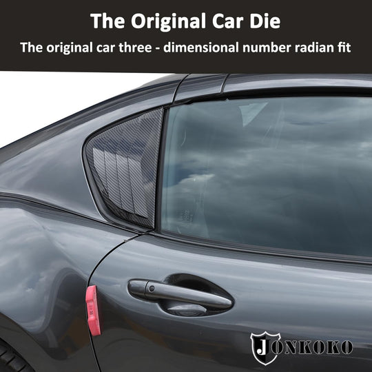 Car Rear Side Window Louvers for Mazda MX-5 ND 2015-2023 Triangular Window Glass Blinds Exterior Accessories (Only Fit Hardtop Version) (Carbon Fiber)
