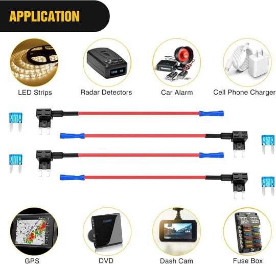 Nilight Fuse Holder Add-A-Circuit Fuse TAP Adapter Mini ATM APM Blade Fuse Holder-10 Pack