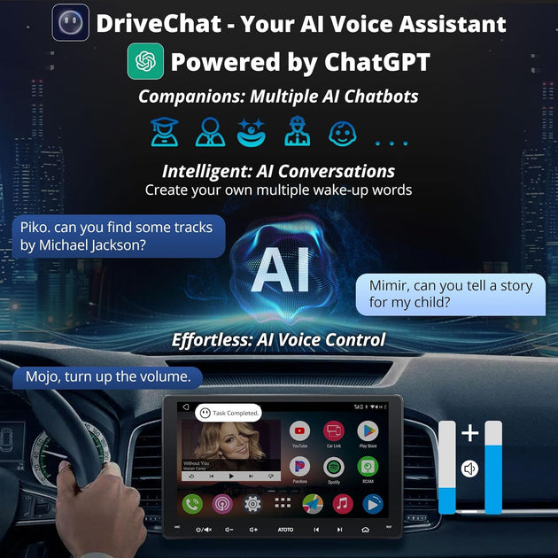 [9Inch] ATOTO A6 PF Android In-Dash Video, Double-Din Car Stereo, Wireless Carplay & Android Auto, Car GPS In-Dash Navigation, Dual Bluetooth, Wifi/Bt/Usb Tethering, HD LRV, 2G+32G, A6G209PF