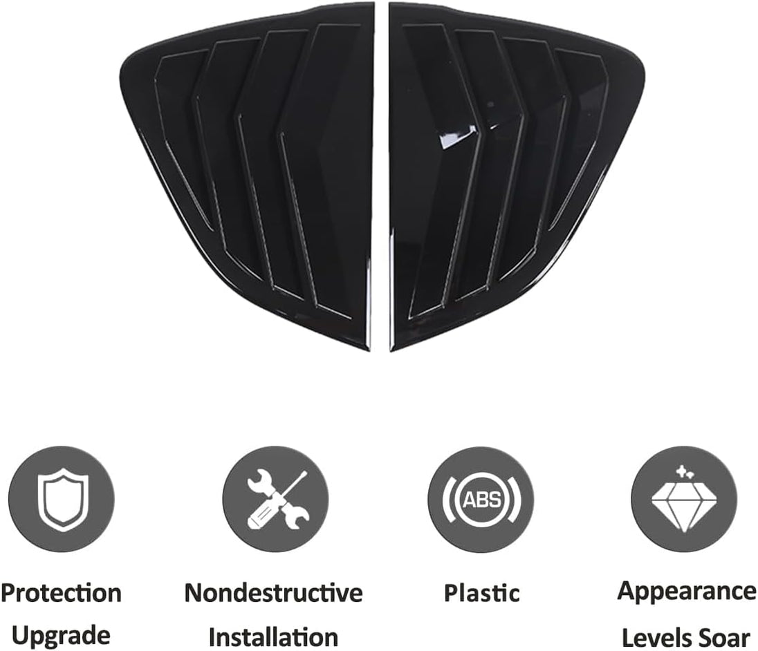 Car Rear Side Window Louvers for Mazda MX-5 ND 2015-2023 Triangular Window Glass Blinds Exterior Accessories (Only Fit Hardtop Version) (Gloss Black)