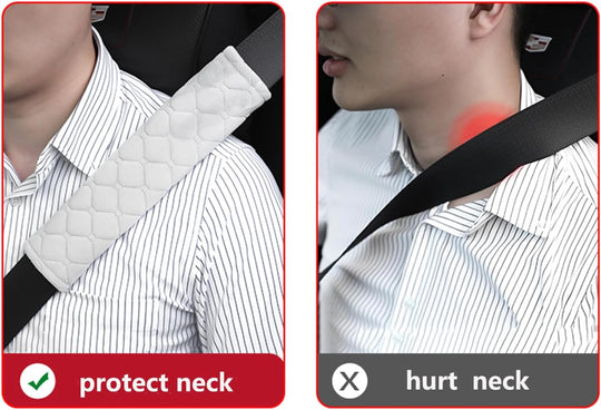 2 Pcs Universal Car Seatbelt Pads Cover, Shoulder Seatbelt Pads Cover, Safety Belt Strap Shoulder Pad for Adults and Children (Gray)