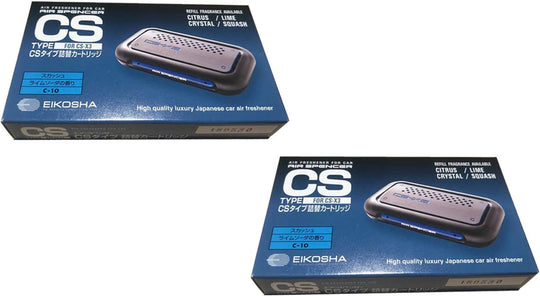 Yirehstore Air Freshener CS-X3 CSX3 Squash Air Spencer Freshener 2 Unit Cases (H4) & 2 Refills (C-10) Eikosha Japan Car Freshener