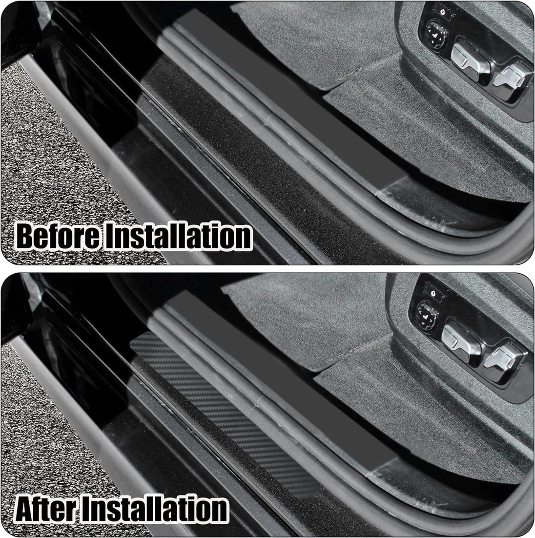 1Pc Car Door Sill Protector Bumper Protector Carbon Fiber Car Wrap Film 5D Automotive Wrap Film Self-Adhesive Anti-Collision Film,Car Door Edge Entry Guards,5D Carbon Fiber Protector Tape,10Cmx3M