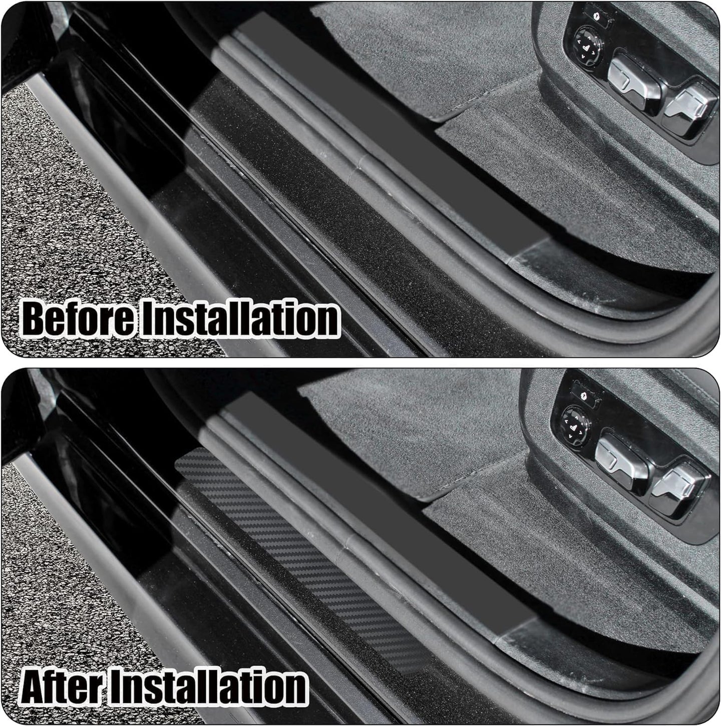 1Pc Car Door Sill Protector Bumper Protector Carbon Fiber Car Wrap Film 5D Automotive Wrap Film Self-Adhesive Anti-Collision Film,Car Door Edge Entry Guards,5D Carbon Fiber Protector Tape,10Cmx3M