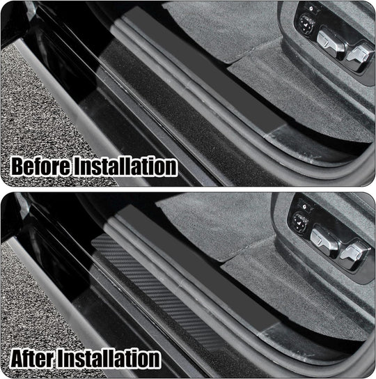 1Pc Car Door Sill Protector Bumper Protector Carbon Fiber Car Wrap Film 5D Automotive Wrap Film Self-Adhesive Anti-Collision Film,Car Door Edge Entry Guards,5D Carbon Fiber Protector Tape,10Cmx3M