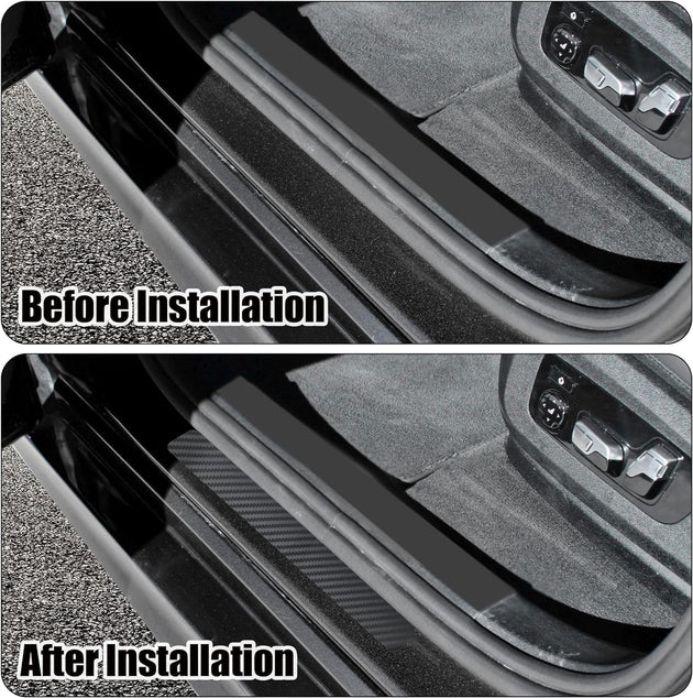 1Pc Car Door Sill Protector Bumper Protector Carbon Fiber Car Wrap Film 5D Automotive Wrap Film Self-Adhesive Anti-Collision Film,Car Door Edge Entry Guards,5D Carbon Fiber Protector Tape,10Cmx3M