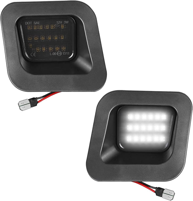 LESAUCE Full LED License Plate Light Tag Light for 2003-2018 Dodge RAM 1500 2500 3500 Pickup Truck, 6000K White, Smoke Lens, Tag Lamp Assembly Replacement, 2 PCS