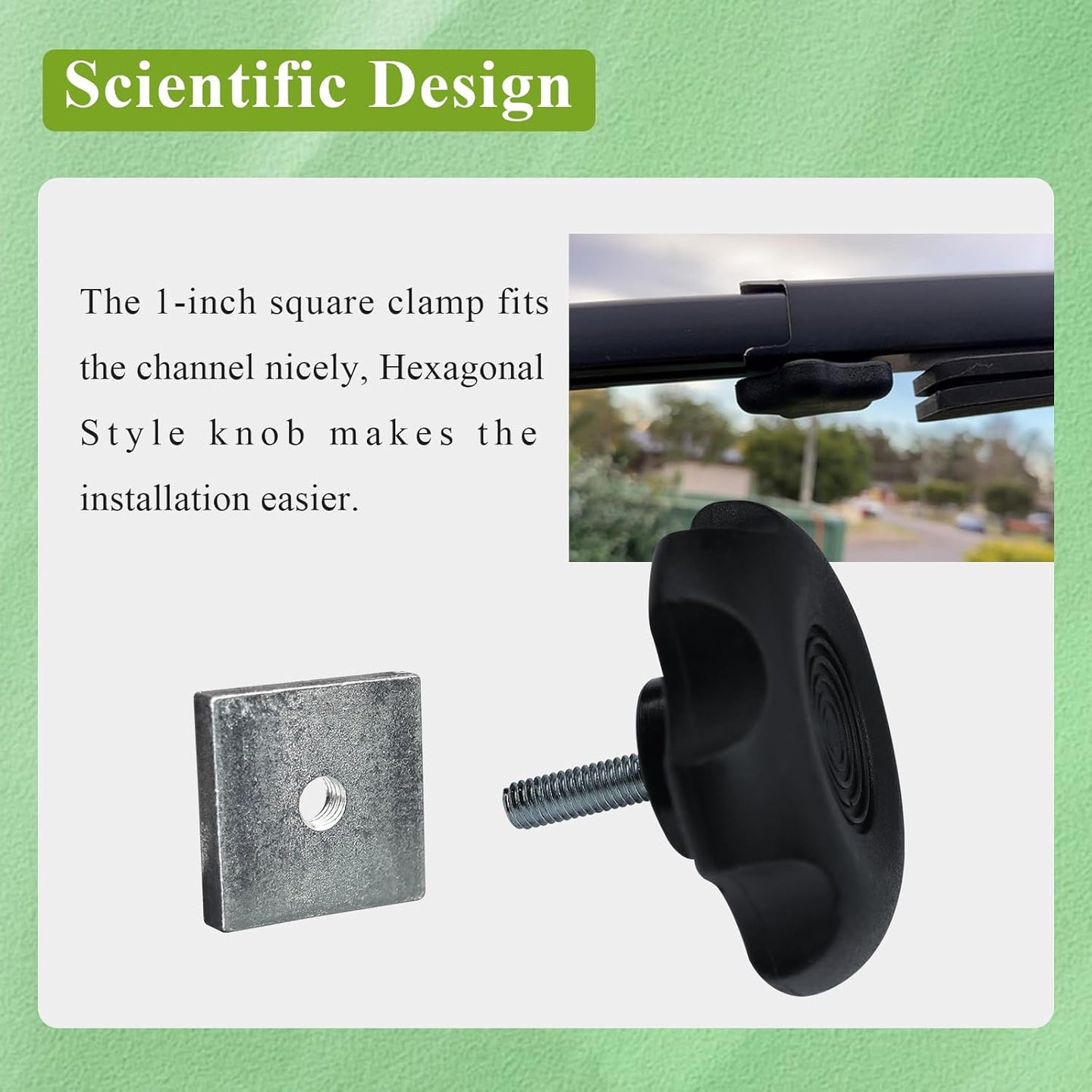 𝟐 𝐏𝐜𝐬 3311578001 Camper RV Awning Brace Knob, Awning Rafter Locking Knobs Replacement Parts with Clamp & Nut Kit, Fit for Carefree/Dometic A&E Camper/Rv/Motorhome Awning Brace Parts