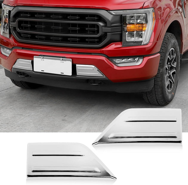 For Ford Front Bumper Cover Decoration Trim Compatible with Ford F150 2021+, Exterior Accessories, Chrome