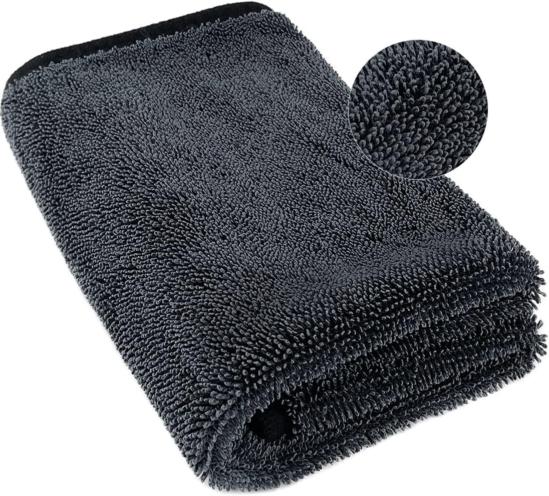 Airlab Extra Large Microfibre Car Cleaning Cloth, 90X60Cm, 650GSM, Black