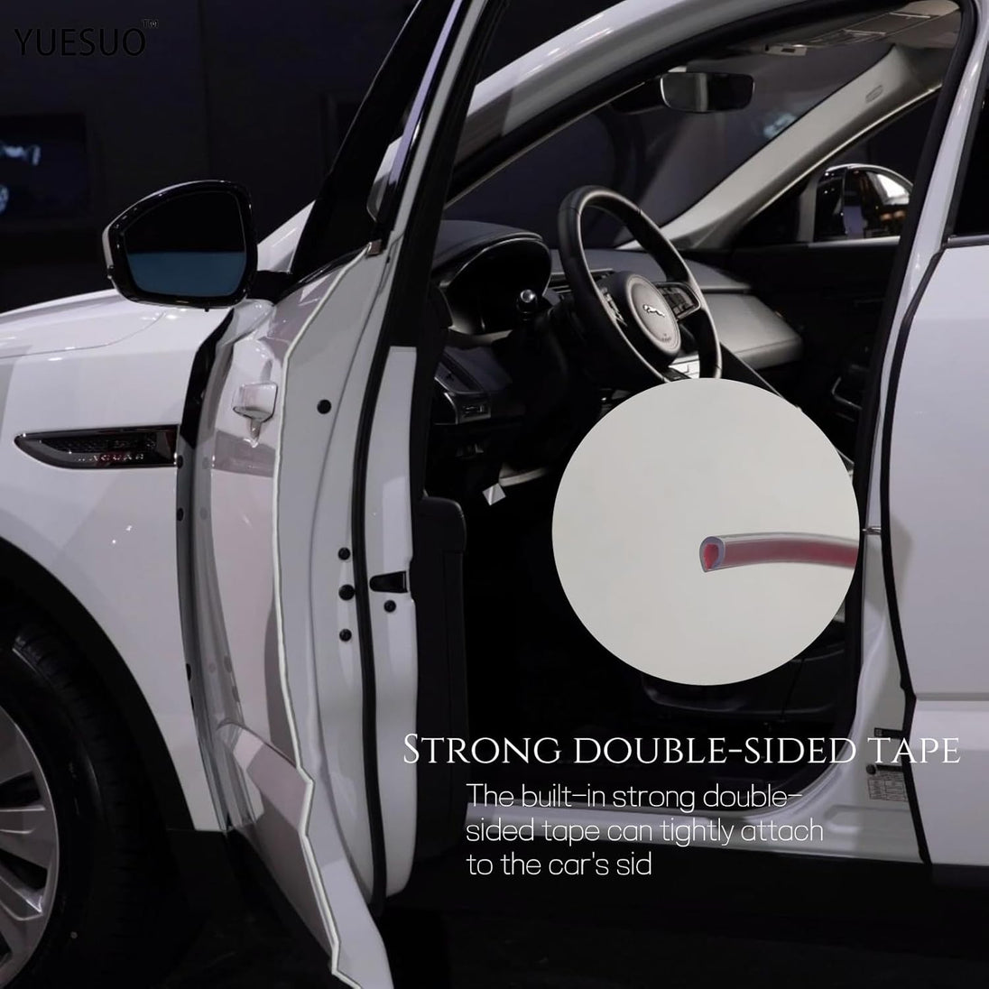 YUESUO Clear Car Door Edge Guards Rubber U Channel Edge Trim 16.4Ft for Most Car No Tools Required (Clear, 16Ft)