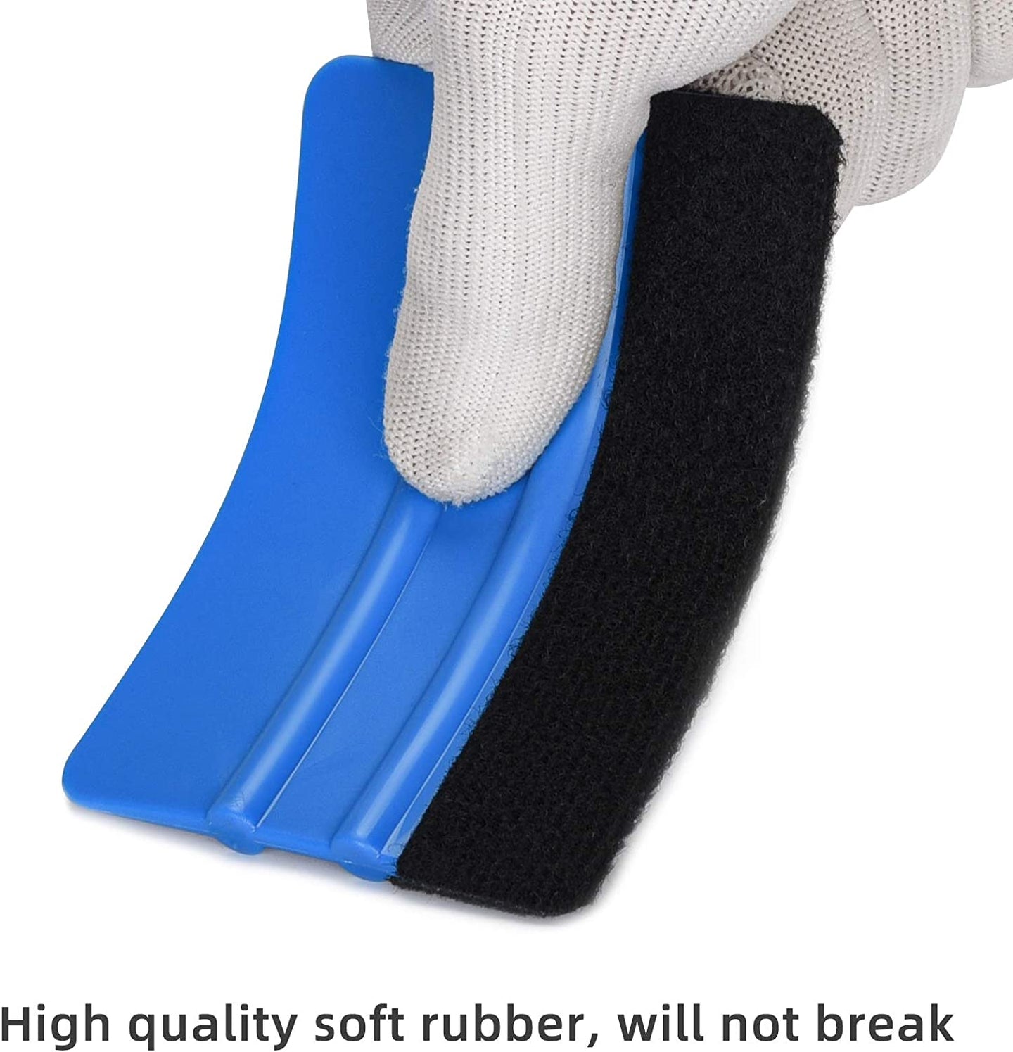 Durable Black Felt Edge Vinyl Squeegee Tool 4-Inch, Car Film Wrapping Decal Window Tint Work, Professional Scratch Free (Pack of 3)