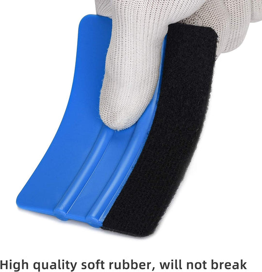 Durable Black Felt Edge Vinyl Squeegee Tool 4-Inch, Car Film Wrapping Decal Window Tint Work, Professional Scratch Free (Pack of 3)