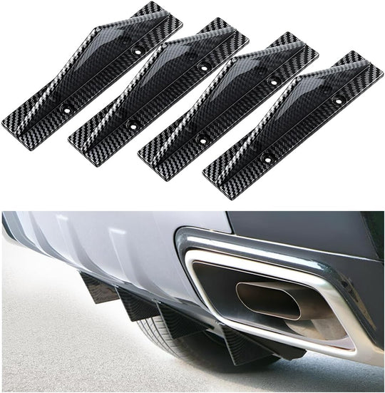 4Pcs Car Rear Lower Bumper Wing Lip Diffuser, Anti-Crash Accessories Spoiler Shark Fin Protector, Rear Bumper Splitter Lip Wing with Screw, Universal Auto Decoration for Car SUV Truck