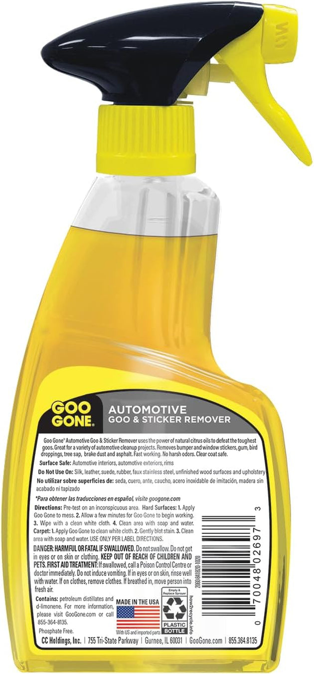 Goo Gone Automotive Cleaner Spray Gel, 12 Fl. Oz.