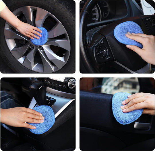 FONAROLL Microfiber Wax Applicator Pads, Car Wax Applicator, Buffing & Detail Polishing Foam Pads for Car Cleaning and Fine Polishing (5" Diameter, 6 Pack)