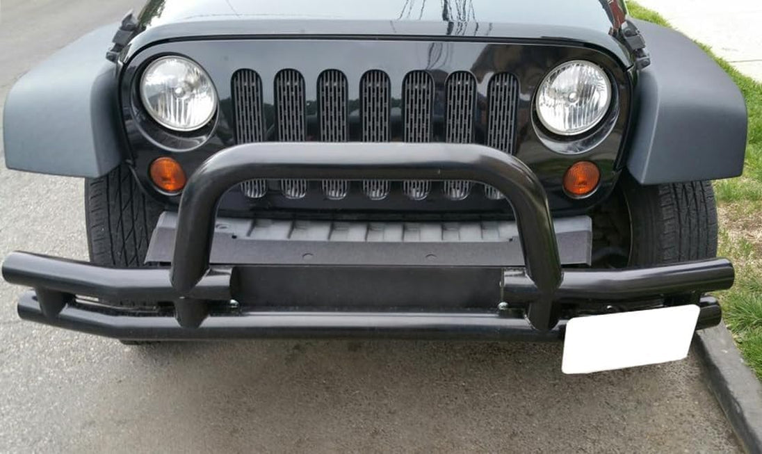 Ijdmtoy No Drill Required 3-Inch Bumper Guard Tube Mount License Plate Bracket/Holder