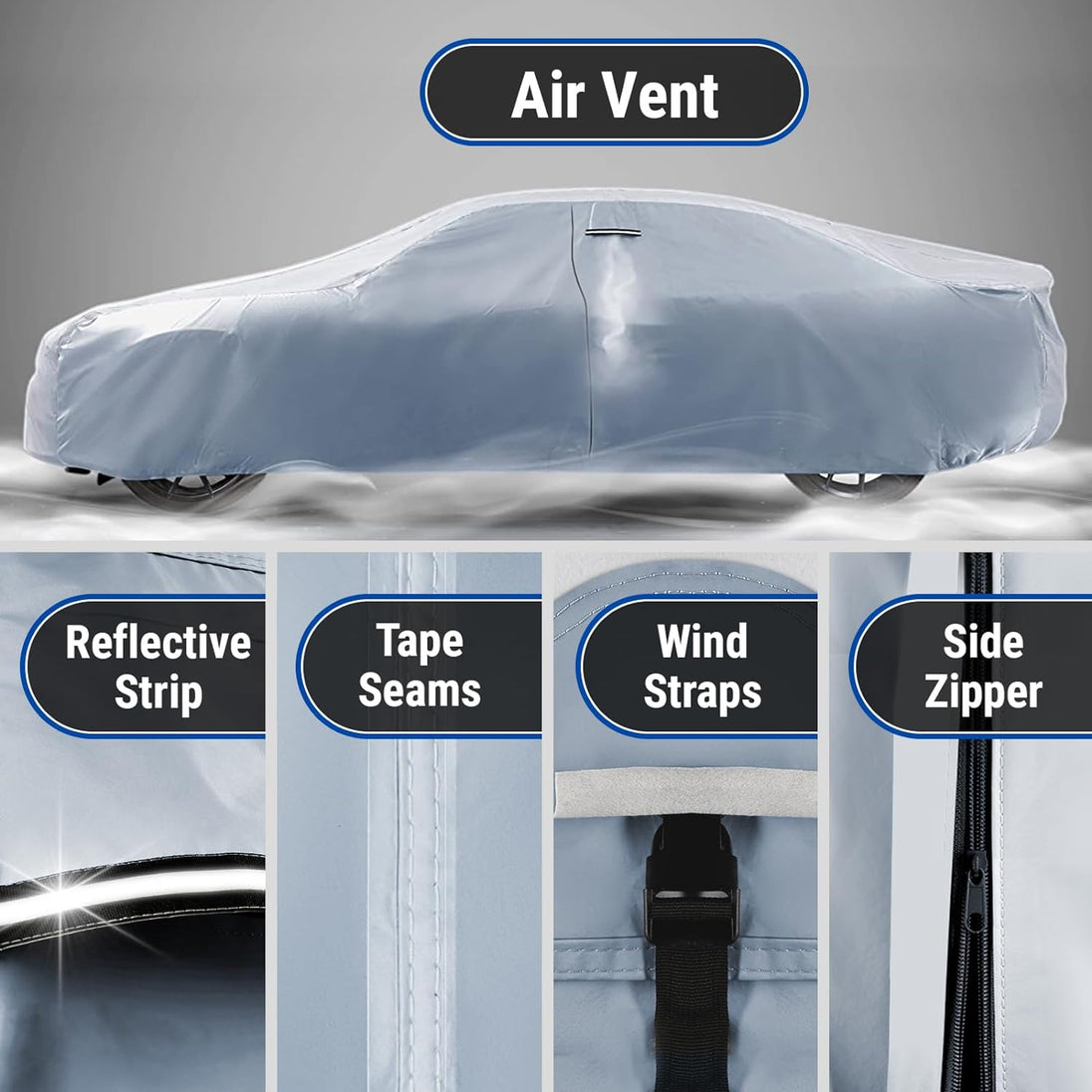 Icarcover Custom Car Cover for 1964-1968 Ford Mustang Waterproof All-Weather Rain Snow UV Sun Protector Full Exterior Weatherproof Indoor Outdoor Car Cover