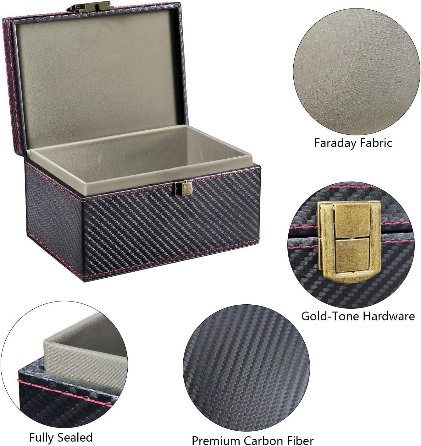 Faraday Box for Car Keys Fob Signal Blocker Keyless Entry Car Key Protector Faraday Cage with 2 Rfid Blocking Pouches Faraday Key Fob Protector for Car Keys Credit Cards Anti-Theft Car Security Device