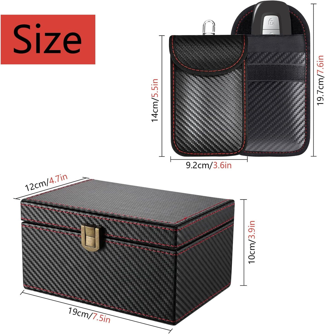 Faraday Box for Car Keys Fob Signal Blocker Keyless Entry Car Key Protector Faraday Cage with 2 Rfid Blocking Pouches Faraday Key Fob Protector for Car Keys Credit Cards Anti-Theft Car Security Device